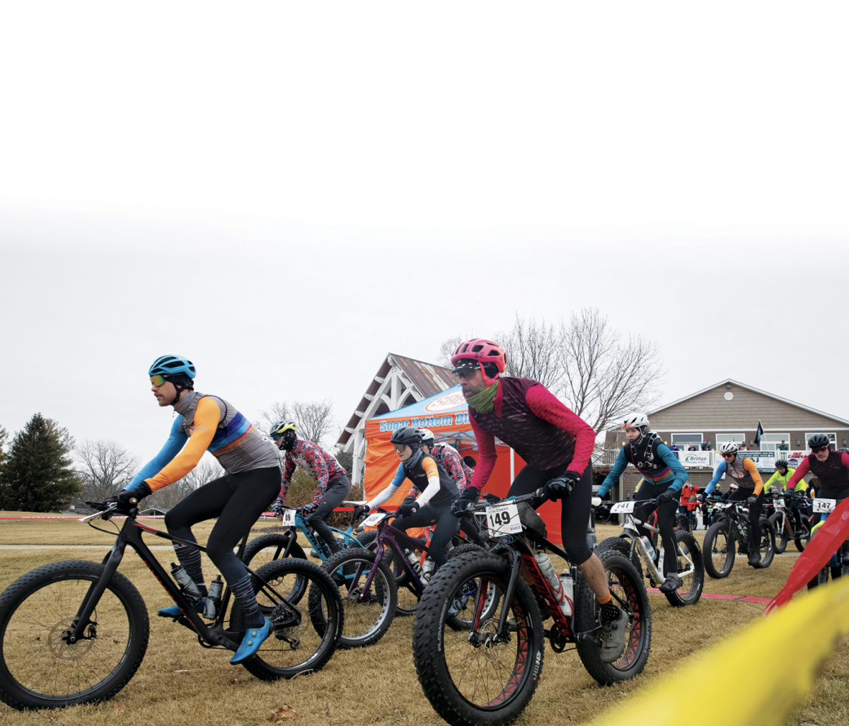 Lake Macbride Fat Tire Classic in Solon, IA on Saturday, Feb. 8, 2025. The annual race featured a 30-mile loop as well as a 15-mile loop and spanned across wooded single track, gravel trails, and fields.